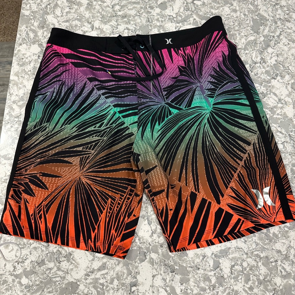 Hurley Black and Purple Swim Shorts